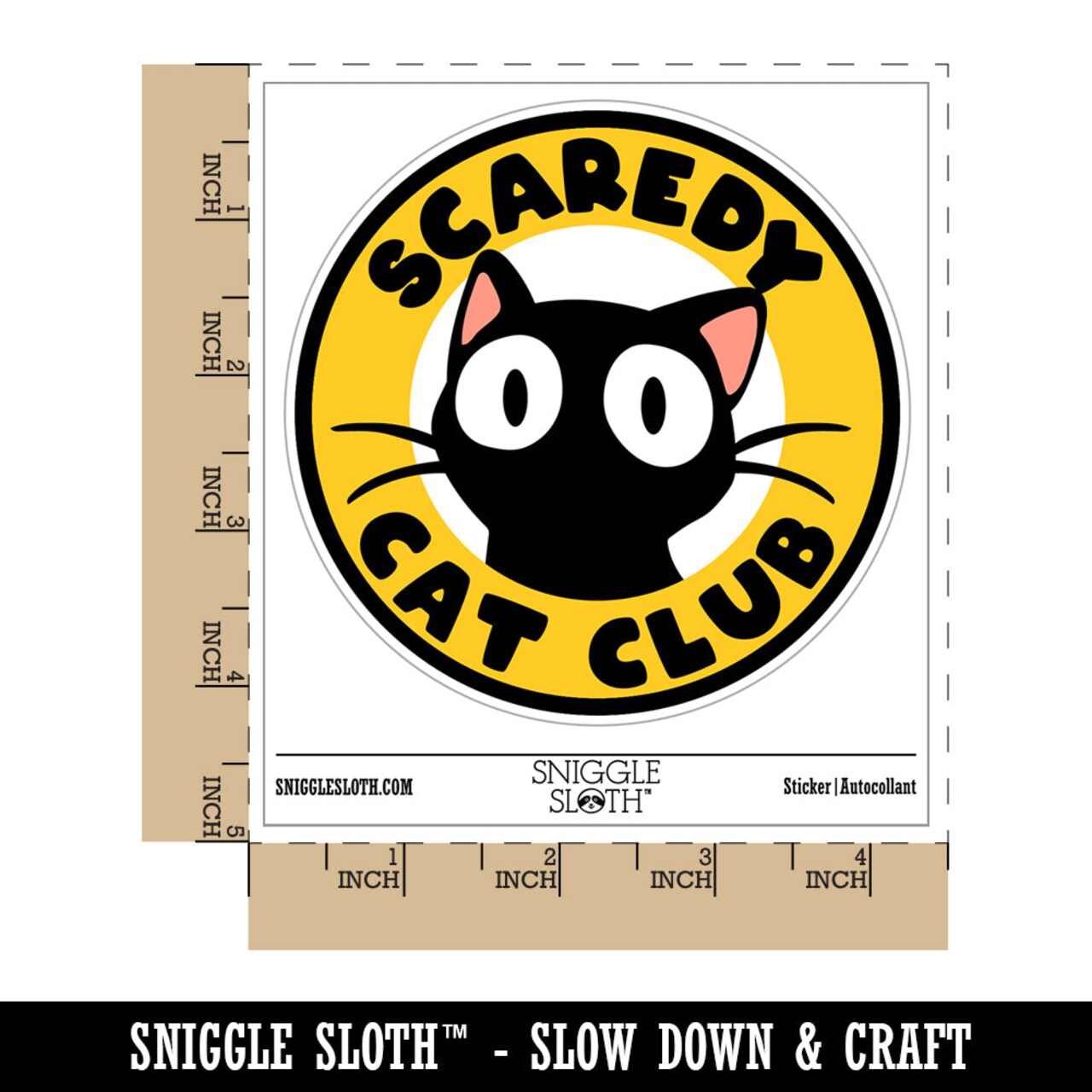 Scaredy Cat Club Waterproof Vinyl Phone Tablet Laptop Water Bottle Sticker Set - 5 Pack